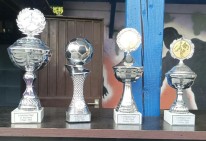 Vier Fußballpokale